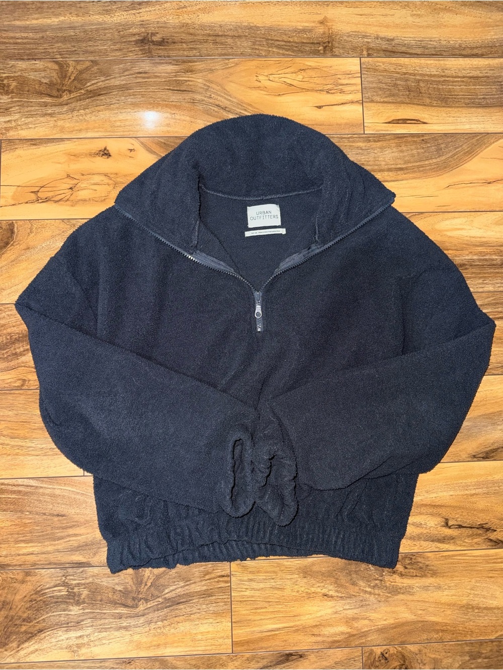 Urban Outfitters Gray Quarter-Zip Sherpa Pullover